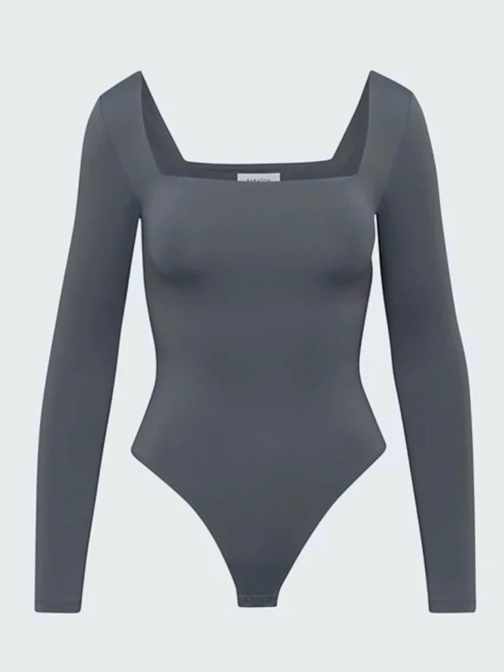 Aritzia Babaton Contour Squareneck Longsleeve Bodysuit Grey Sz S